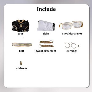 K-Pop Star Black & Gold Premium Cosplay Costume | Optional Wig (S-3XL)