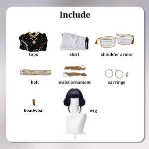 K-Pop Star Black & Gold Premium Cosplay Costume | Optional Wig (S-3XL)