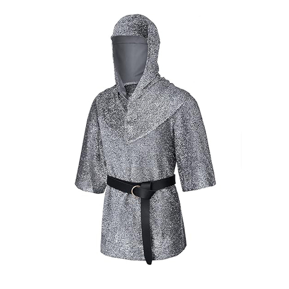 Templar Knight Faux Chainmail Shirt Costume Set (Size XS-3XL)