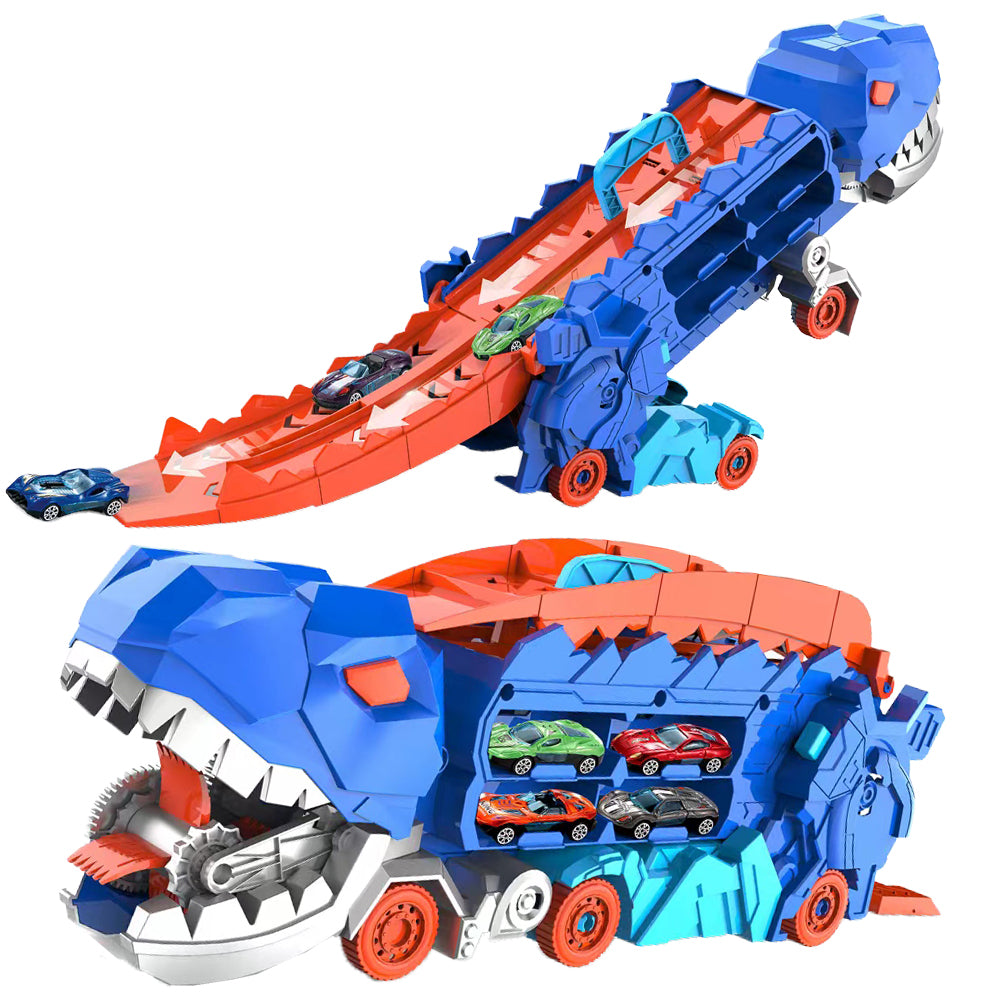 Chomping Dinosaur Transportation Storage Truck with 2 Random Cars (3 Styles)