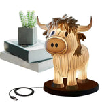 Highland Cow LED Night Light Lamp