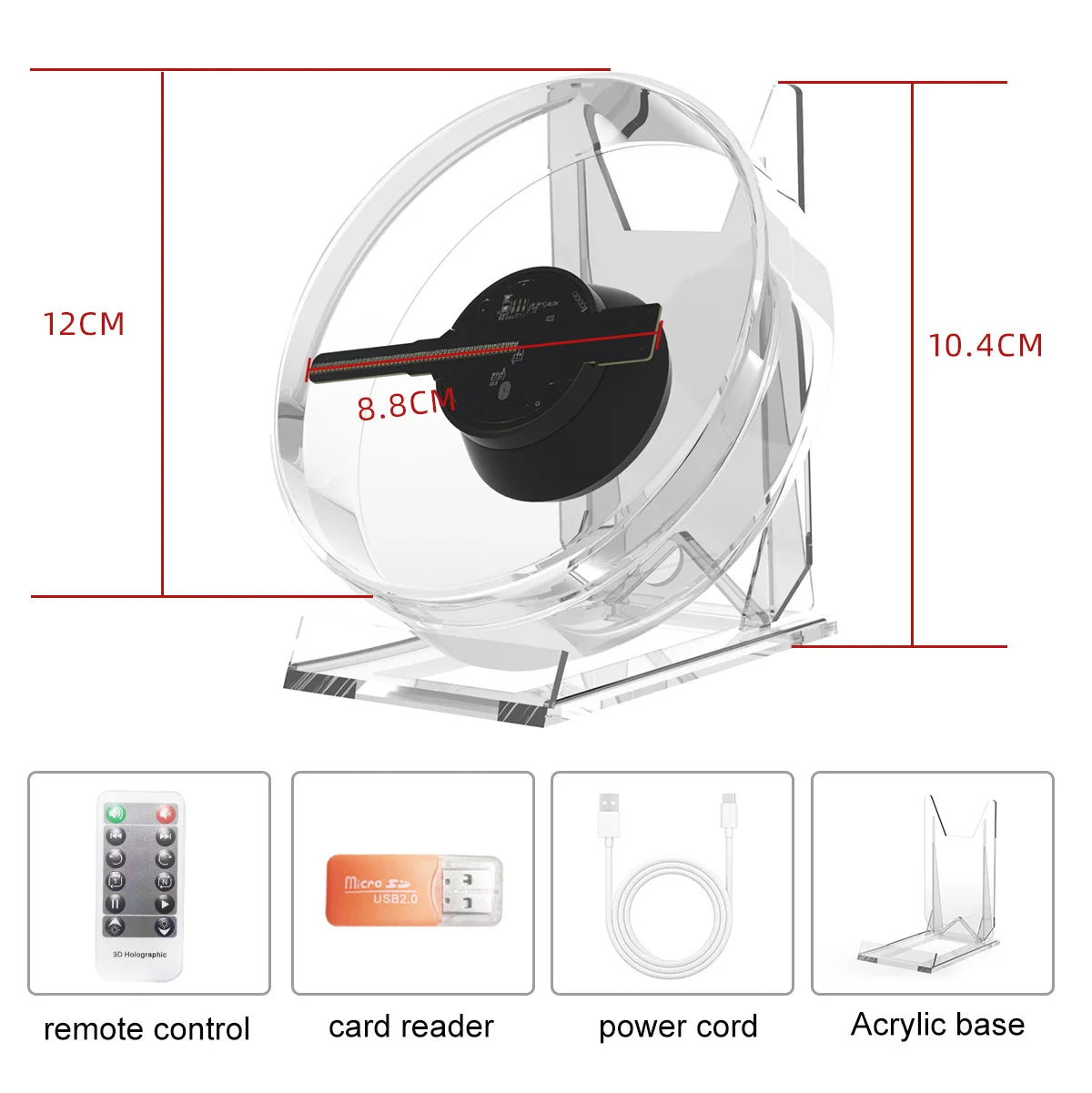 3D Hologram Fan Mini – HD Holographic Projector Display Light