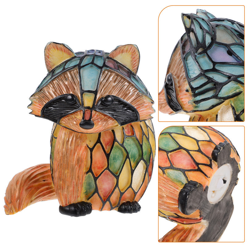 Stained Glass Style Animal Lamps (7 Options) Bear Panda Elk Pig Giraffe Rabbit Raccoon