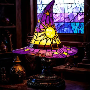 Stained Glass Style Witch Hat Lamp (3 Options)