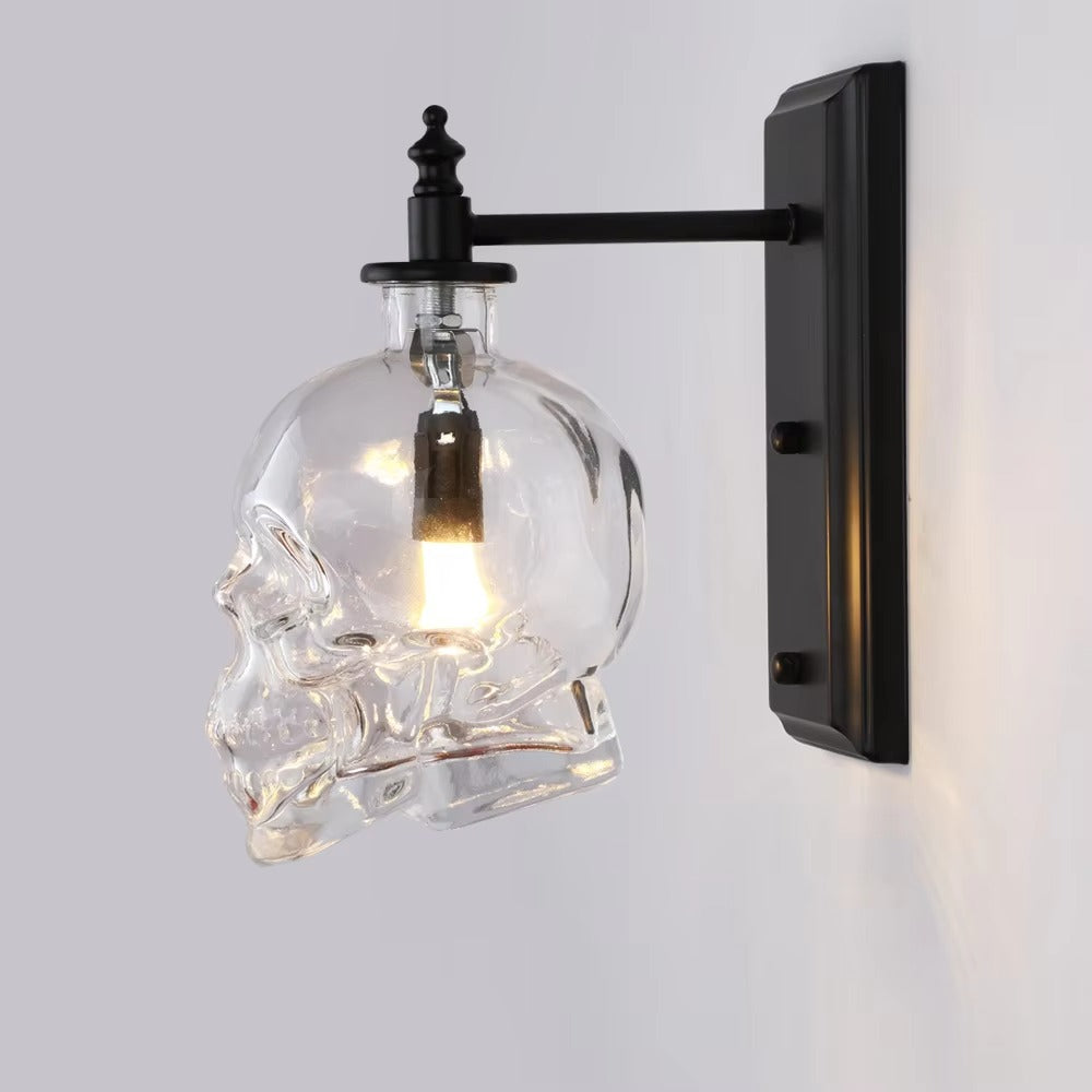 Skull Glass Wall-Mounted Sconce Lamp
