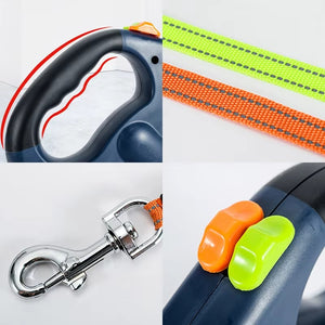 Retractable Dual Dog Leash (3 Colors) with LED Light