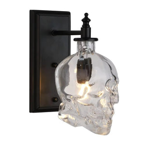 Skull Glass Wall-Mounted Sconce Lamp