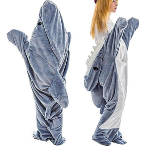 Cute Shark Fleece Hooded Blanket (Size M-2XL)