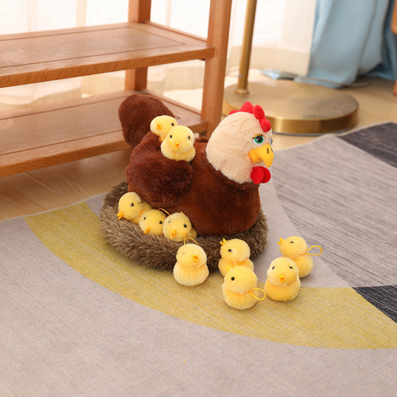 Hen and Swan Mom With Chicks Set Stuffed Animal Plush (2 Options)