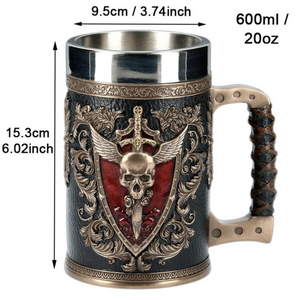 Viking 3D Warrior Skull Eagle Winged Sword Beer Mug Stein Tankard (3 Styles)