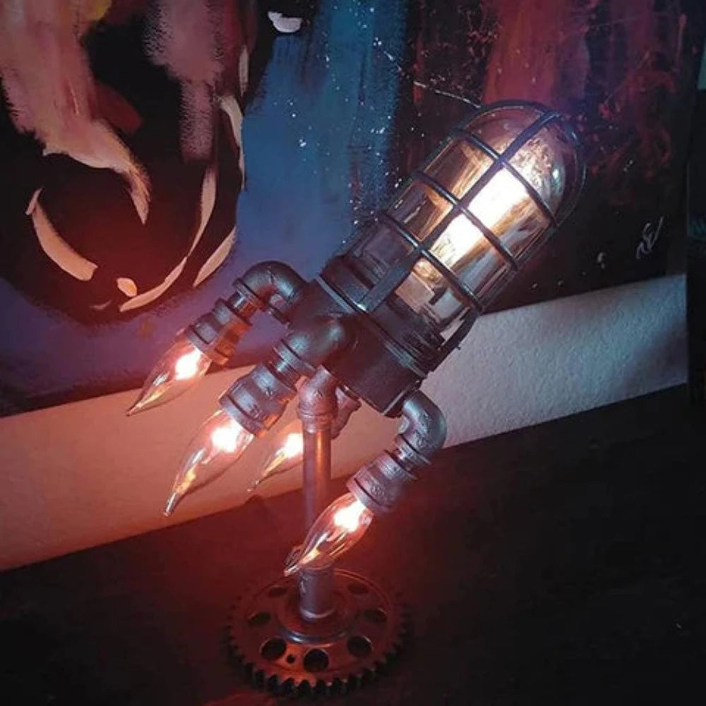 Steampunk Rocket Table Lamp
