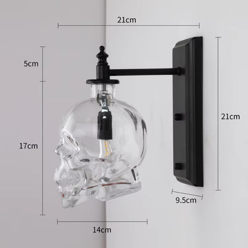 Skull Glass Wall-Mounted Sconce Lamp