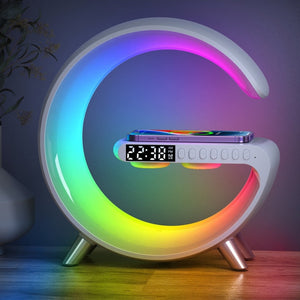 Multifunctional Wireless Charger Speaker RGB Light Alarm Clock Lamp