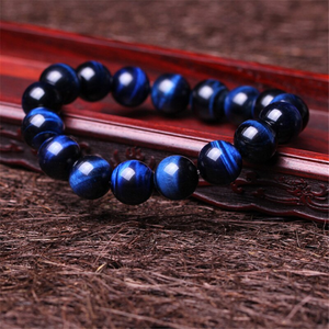 Blue Tigers Eye Bracelet for Stress Relief & Wealth Attraction (4 sizes)