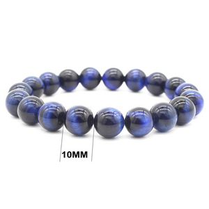 Blue Tigers Eye Bracelet for Stress Relief & Wealth Attraction (4 sizes)