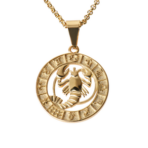 Astrology Zodiac Necklace Pendant Horoscope Constellations (12 Designs) Gold