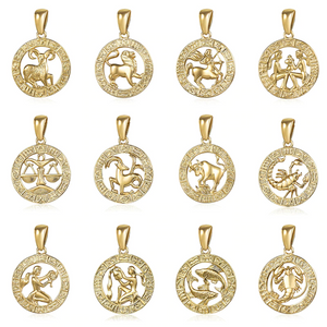 Astrology Zodiac Necklace Pendant Horoscope Constellations (12 Designs) Gold