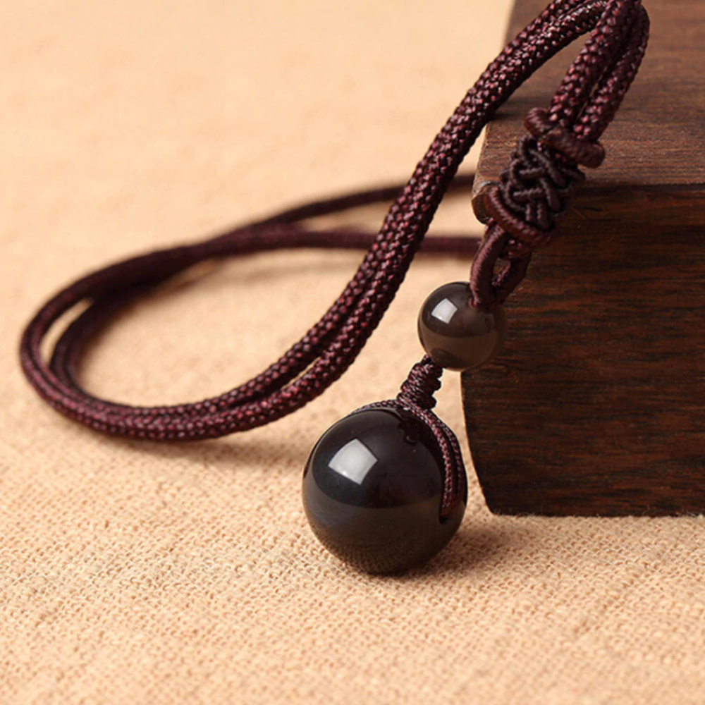 Obsidian Rainbow Eye Necklace Protection Pendant (4 Sizes)