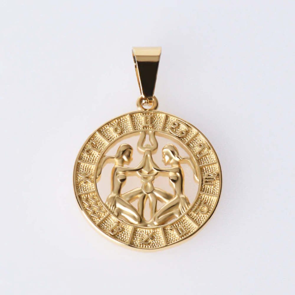 Astrology Zodiac Necklace Pendant Horoscope Constellations (12 Designs) Gold