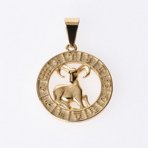 Astrology Zodiac Necklace Pendant Horoscope Constellations (12 Designs) Gold