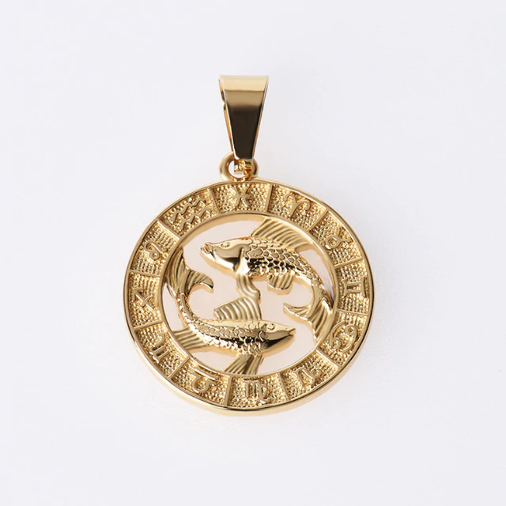 Astrology Zodiac Necklace Pendant Horoscope Constellations (12 Designs) Gold