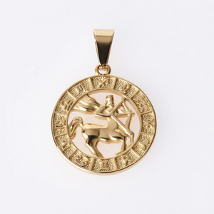 Astrology Zodiac Necklace Pendant Horoscope Constellations (12 Designs) Gold