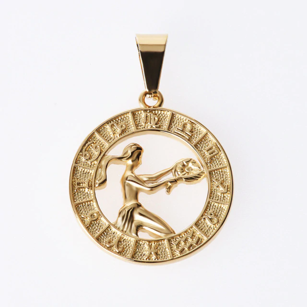 Astrology Zodiac Necklace Pendant Horoscope Constellations (12 Designs) Gold