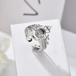 "I Love You" 100 Language Micro Projection Ring 2 in 1 Magic Expanding Bracelet With Infinity Gift Box