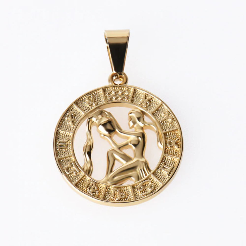 Astrology Zodiac Necklace Pendant Horoscope Constellations (12 Designs) Gold