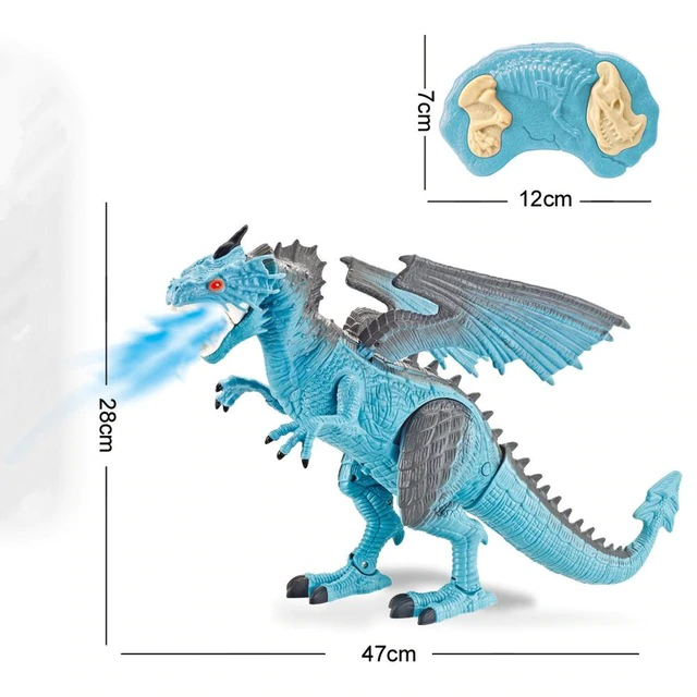 Electronic LED Walking Dragon Dinosaur Toy (Red or Blue) Fire & Ice