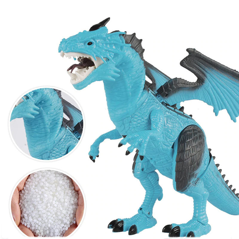 Electronic LED Walking Dragon Dinosaur Toy (Red or Blue) Fire & Ice