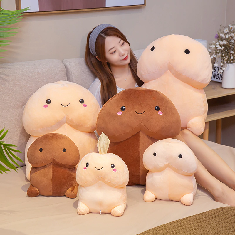 Kawaii Ding Ding Pillow Plush 3D Stuffed Animal (Pink or Brown) 3 Sizes