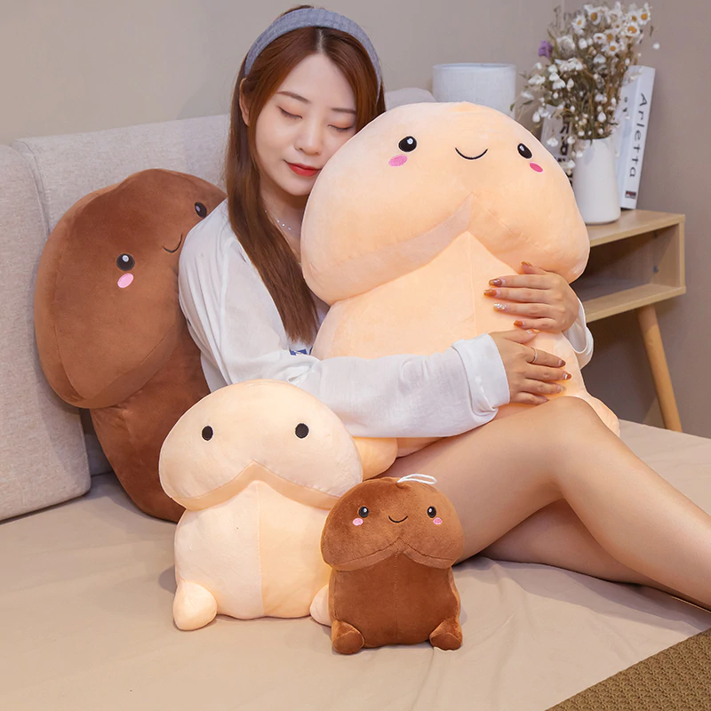 Kawaii Ding Ding Pillow Plush 3D Stuffed Animal (Pink or Brown) 3 Sizes