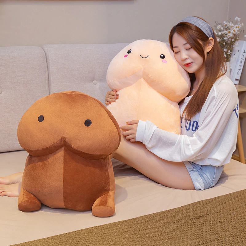 Kawaii Ding Ding Pillow Plush 3D Stuffed Animal (Pink or Brown) 3 Sizes