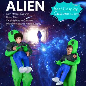 Inflatable Green Alien Mascot Costume (Adult Size Only)