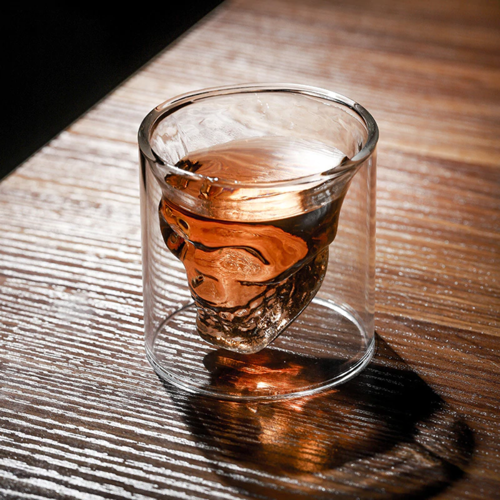 Skull Bottle Whisky Decanter 3D Shot Glasses (2 Styles & 5 Sizes)