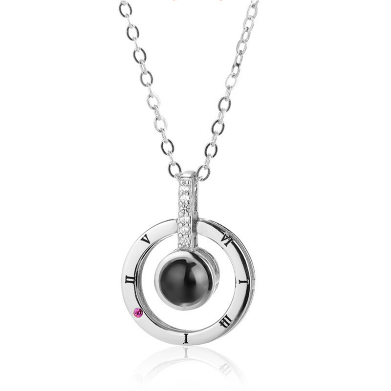 "I Love You" Forever 100 Language Micro Projection Necklace