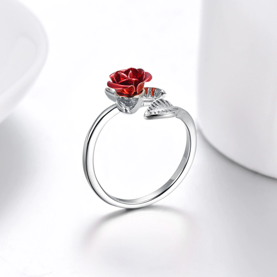 Red Rose Adjustable Ring (3 Finishes)