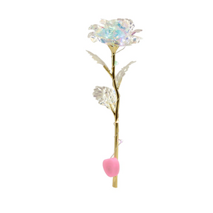 Upgraded Multicolor 24k "Galaxy" Gold Rose "Love You For Life" Love Light Up With Display Stand