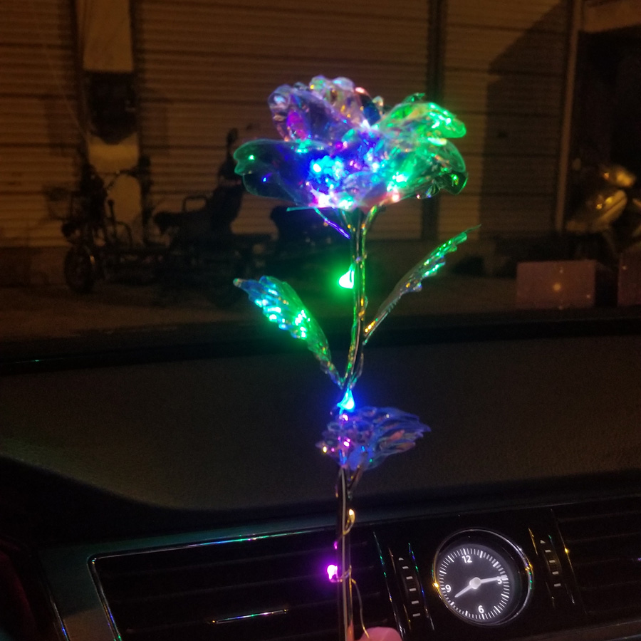 Upgraded Multicolor 24k "Galaxy" Gold Rose "Love You For Life" Love Light Up With Display Stand