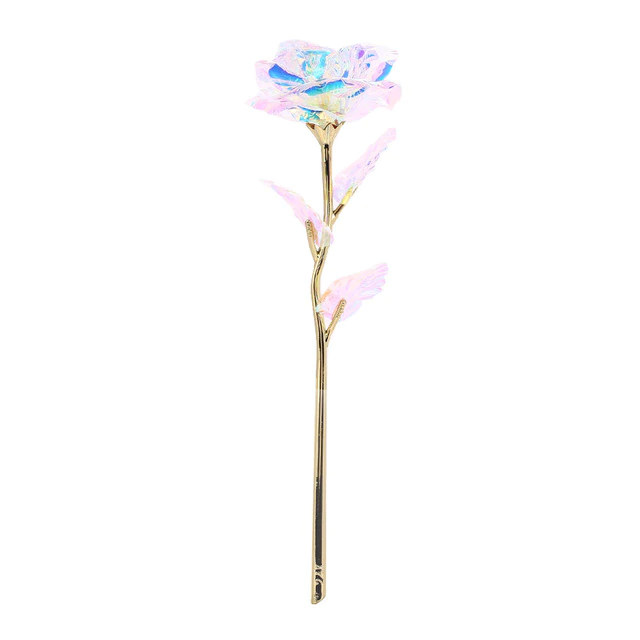 Upgraded Multicolor 24k "Galaxy" Gold Rose "Love You For Life" Love Light Up With Display Stand