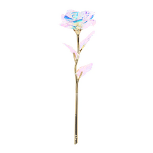 Upgraded 24k "Galaxy" Gold Rose "Love You For Life" Love Light Up With Display Stand