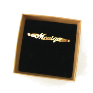 Custom Laser Cut Infinite Name Bangle Bracelet