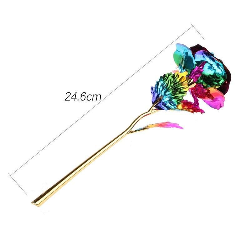 Rainbow 24k "Galaxy" Gold Rose "Love You For Life" Optional Display Stand