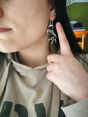 Undead Unicorn Skeleton Earrings
