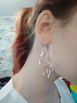 Undead Unicorn Skeleton Earrings