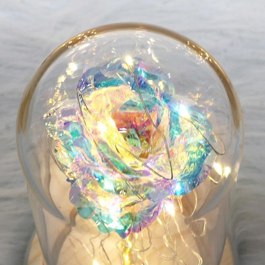 Galaxy Enchanted Rose LED Glass Display