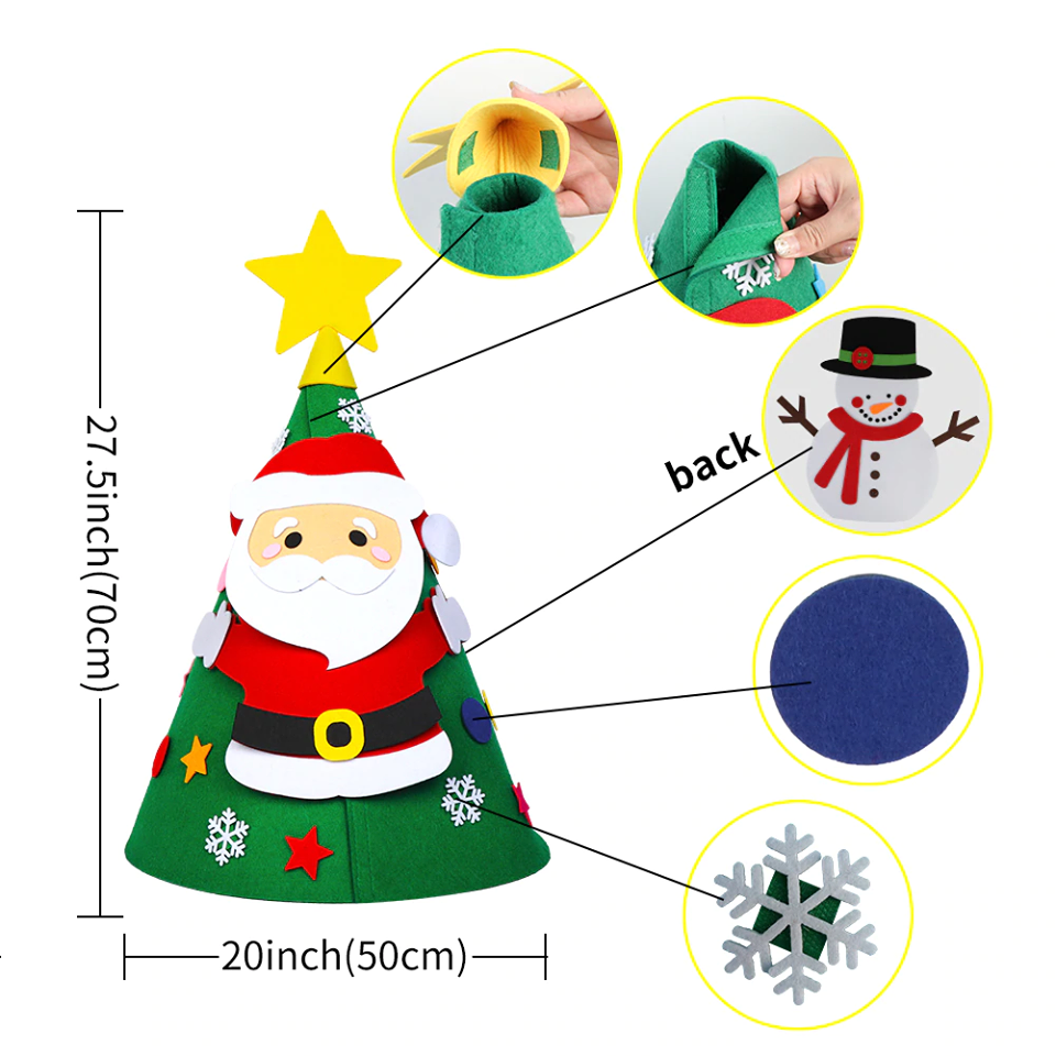 DIY 3D Felt Christmas Tree (5 Designs)