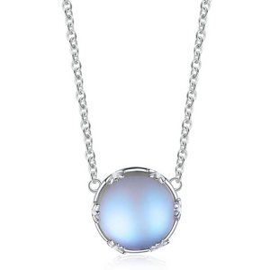 Aurora Borealis Halo Crystal Necklace 925 Sterling Silver (2 Variants)