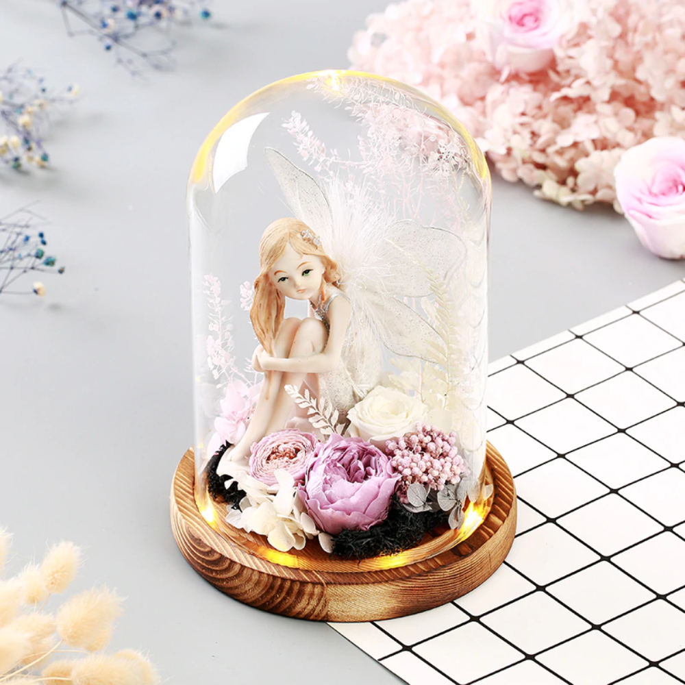 Fairy Enchanted Artificial Rose Glass Display (7 Styles)